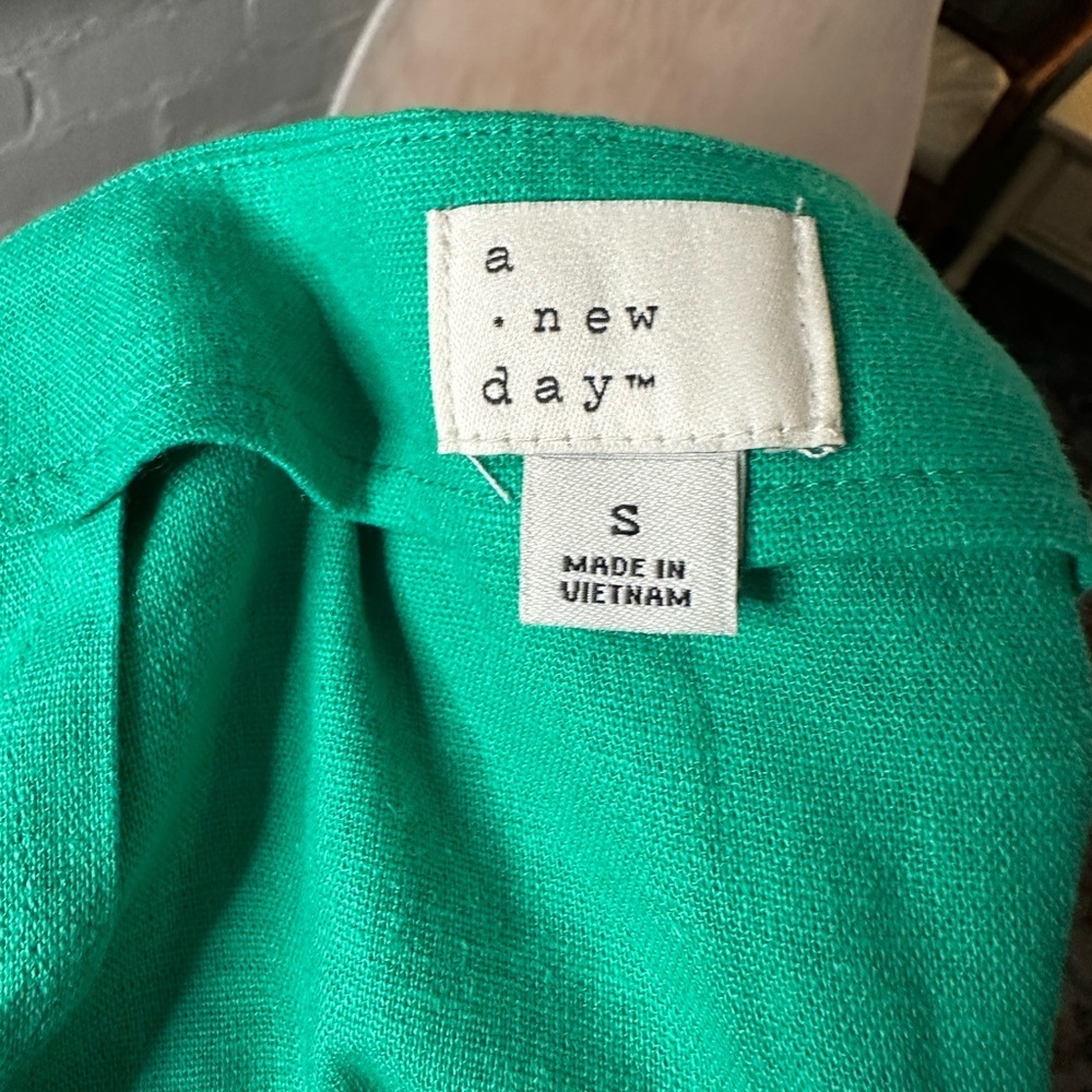 NWT A New Day Green Linen Blend Mini Skirt - Picture 11 of 12